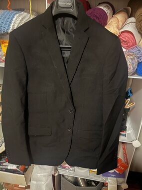 Men's Black Two-Button Suit Jacket prom